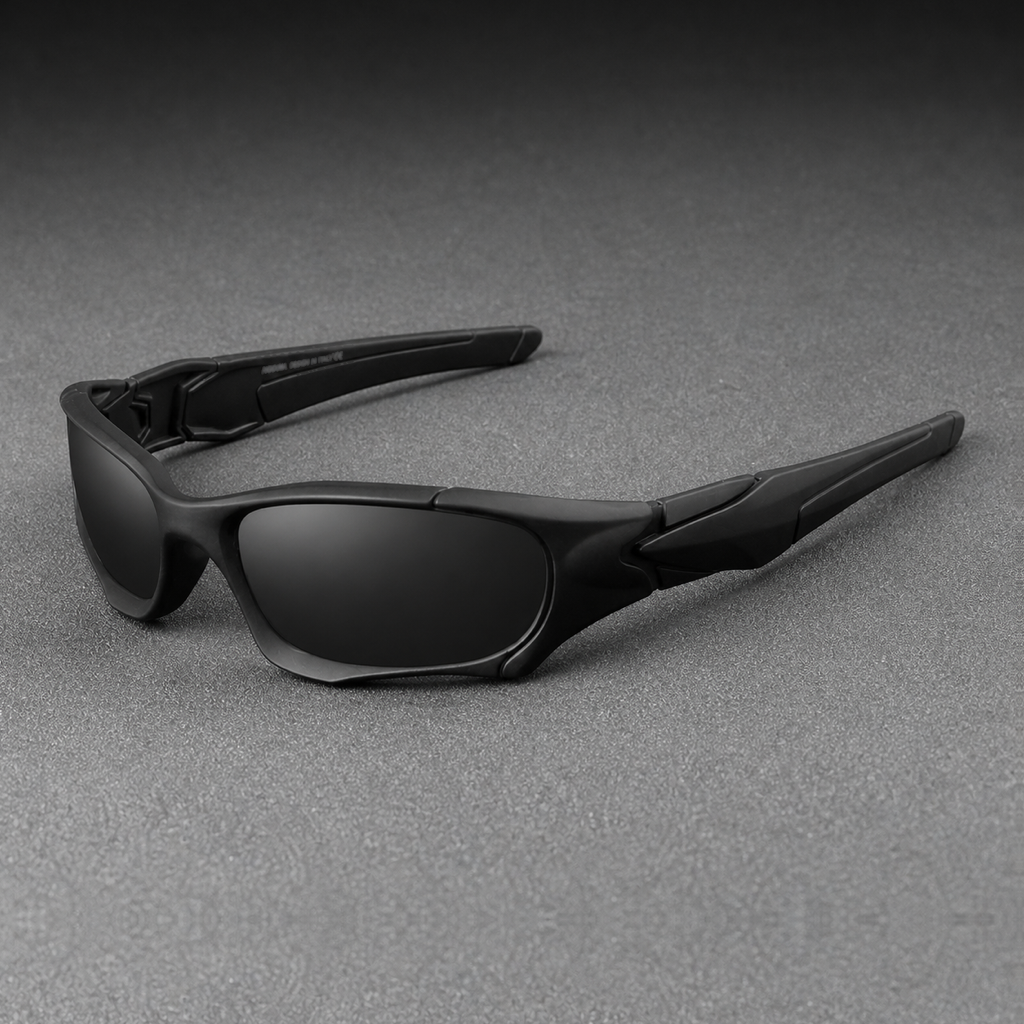 Gen-X Edge matte black wraparound sunglasses, polarized